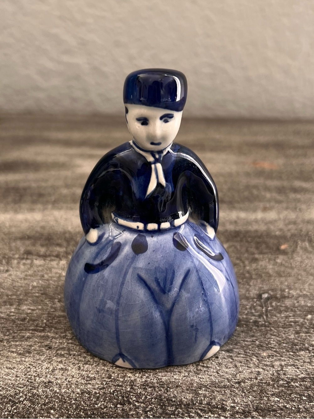 Vintage Royal Delft Blue Porcelain Dutch Boy Souvenir Bell Figurine Hand painted